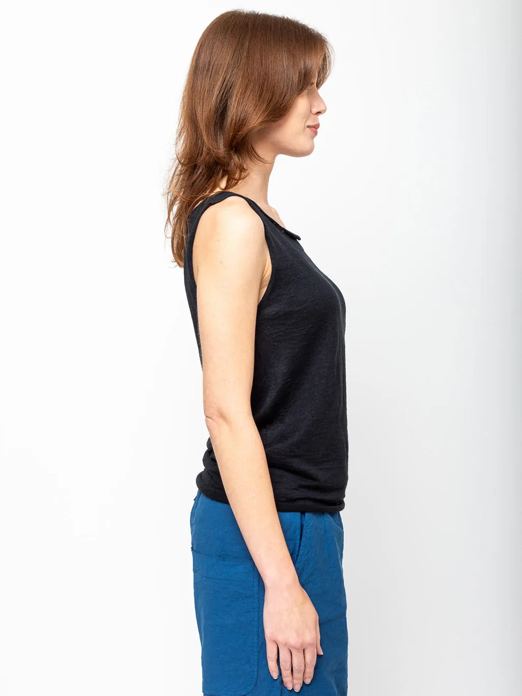Sleeveless Linen Knit Tank