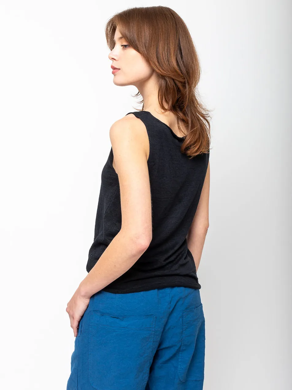 Sleeveless Linen Knit Tank