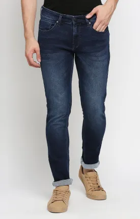Spykar Dark Indigo Cotton Slim Fit Narrow Length Jeans (Skinny)