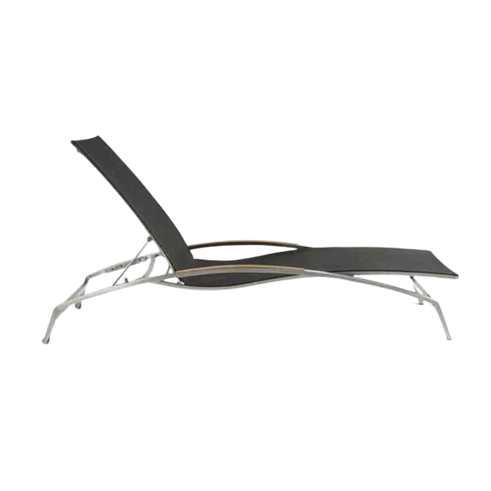 Summer Stainless Steel and Batyline Sun Lounger