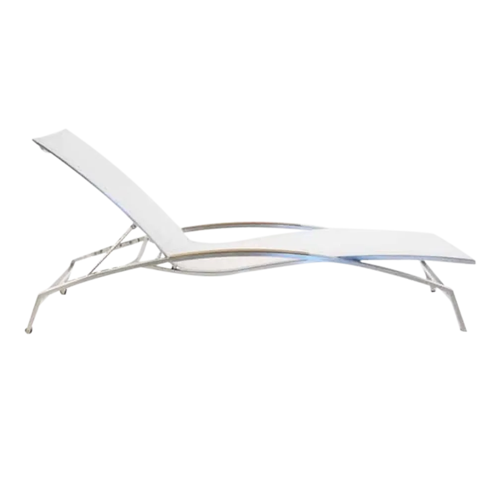 Summer Stainless Steel and Batyline Sun Lounger