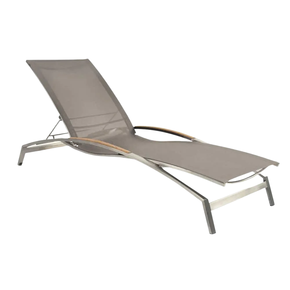 Summer Stainless Steel and Batyline Sun Lounger