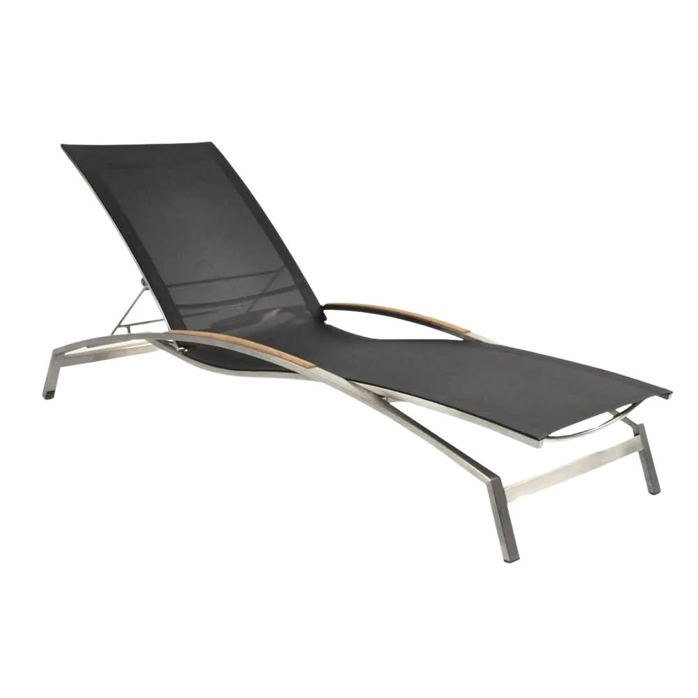 Summer Stainless Steel and Batyline Sun Lounger
