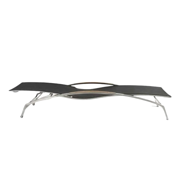 Summer Stainless Steel and Batyline Sun Lounger