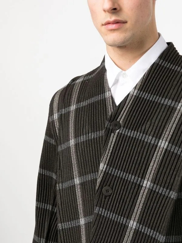 Tweed Pleats Jacket - Black Check