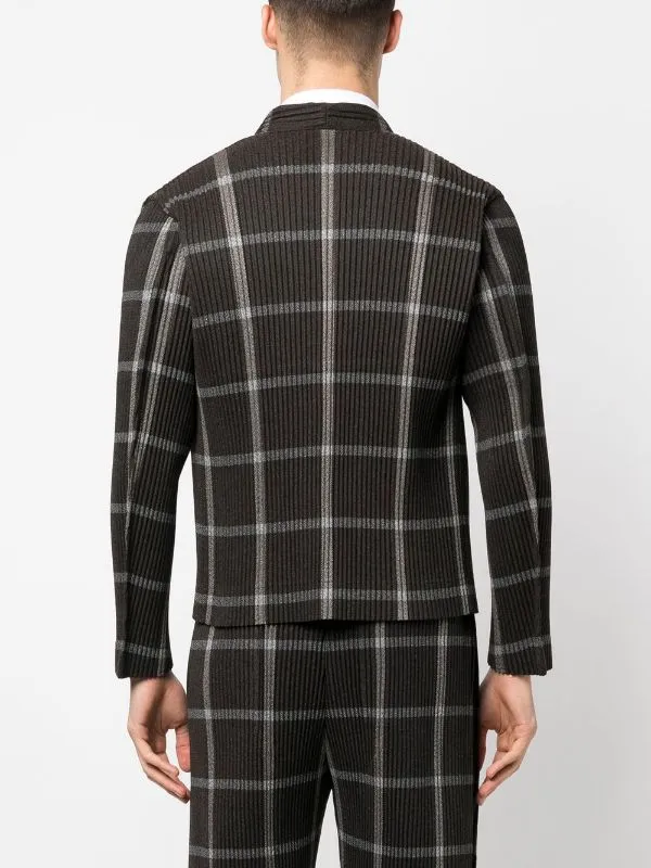 Tweed Pleats Jacket - Black Check