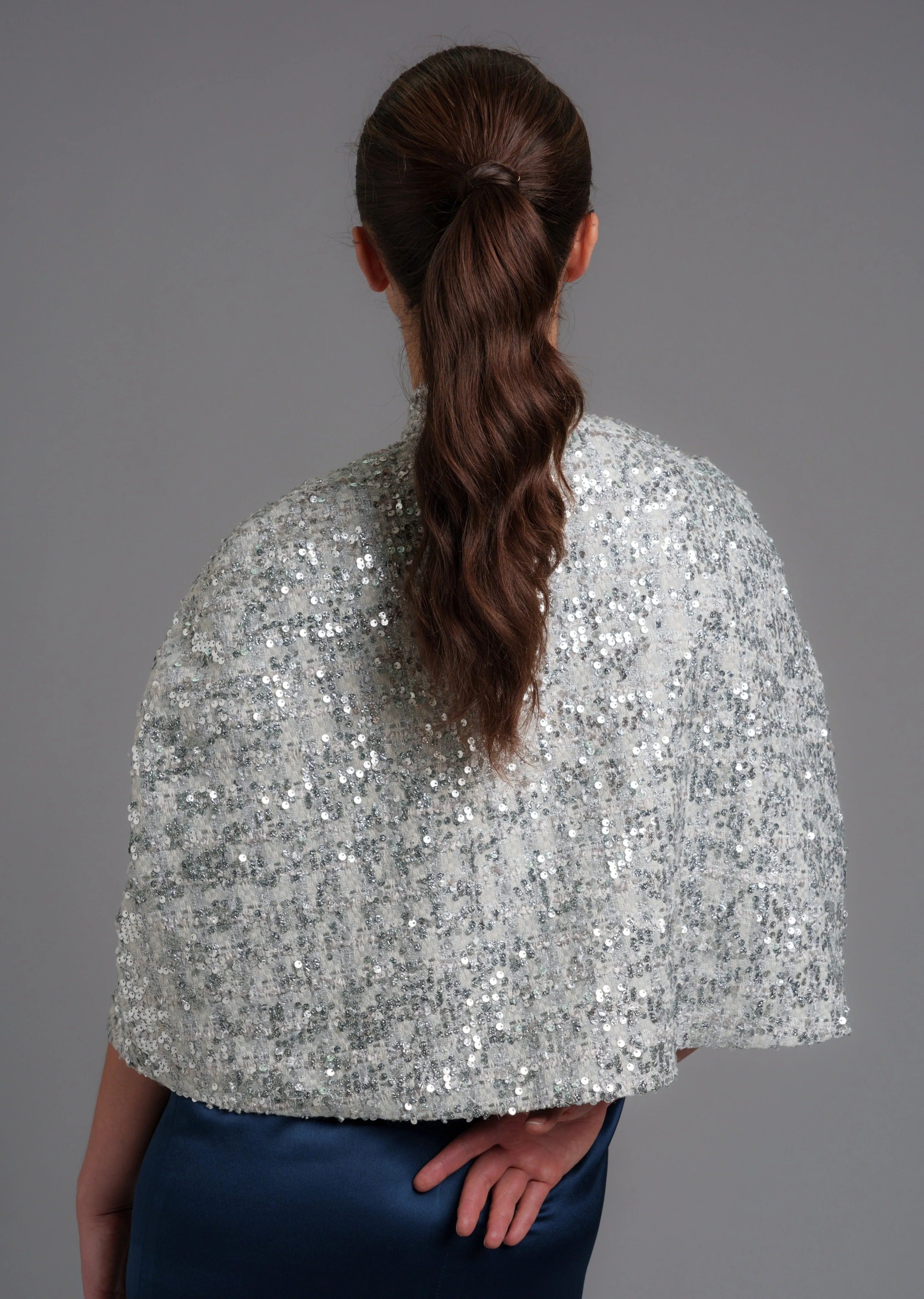 Tweed Qipao Cape