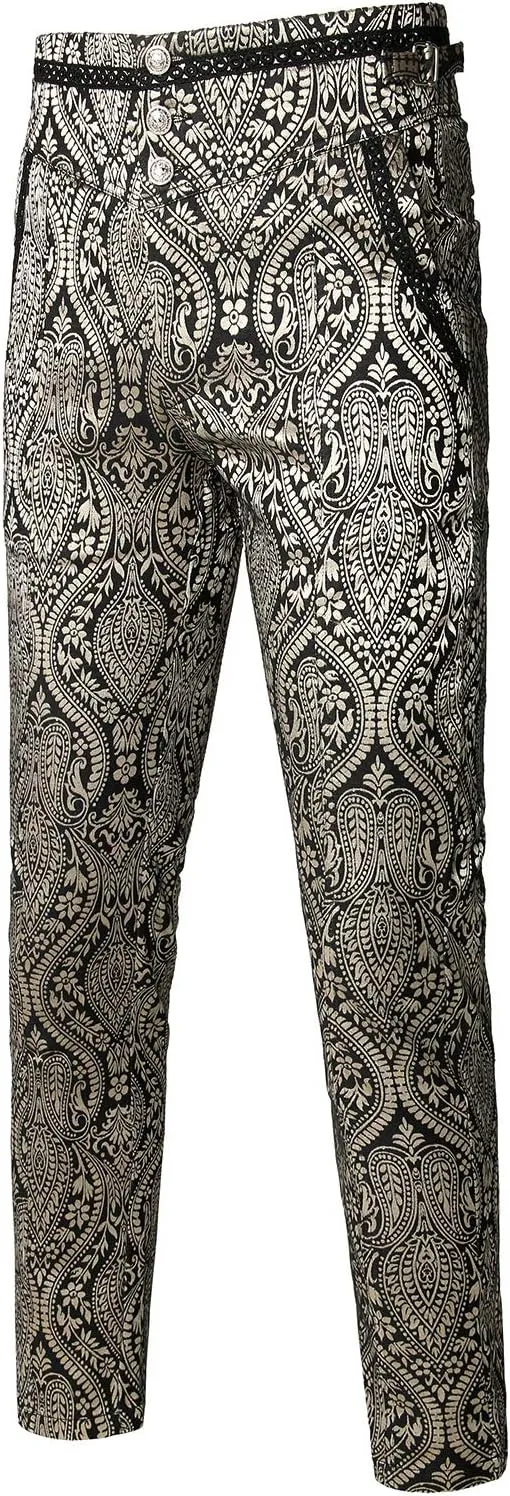VATPAVE Mens Gothic Pants Cosplay Costume Trousers Steampunk Victorian Pants